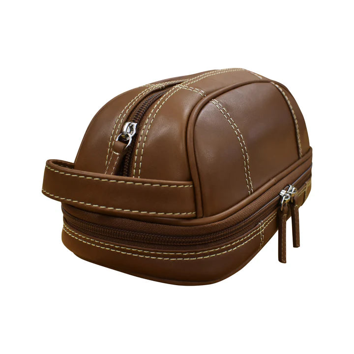 Leather Toiletry Bag - Brown