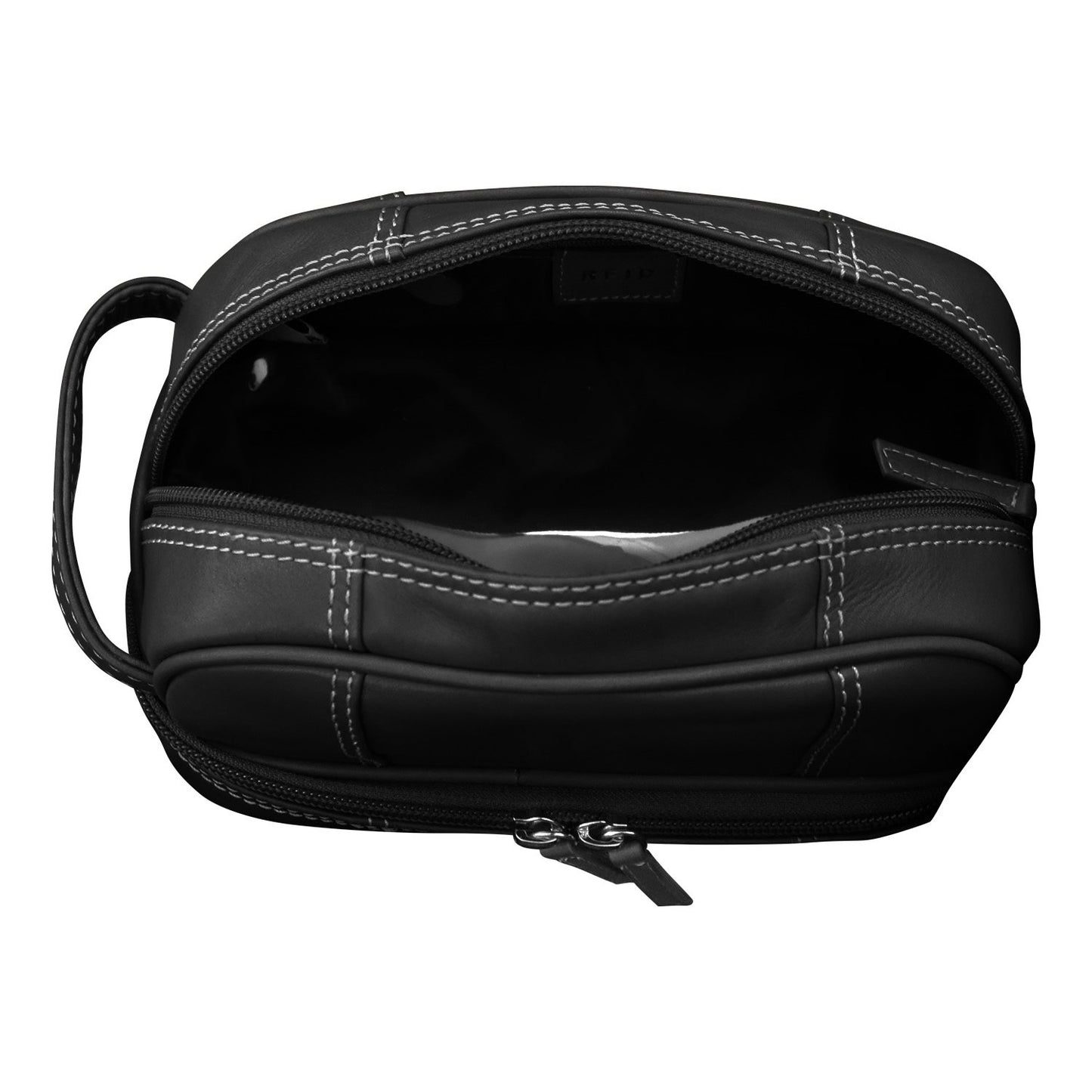 Leather Toiletry Bag - Black