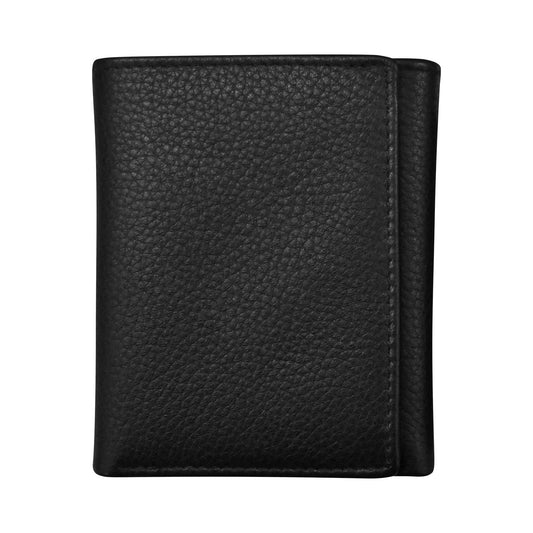 Men's Wallet Pebble Trifold - Black