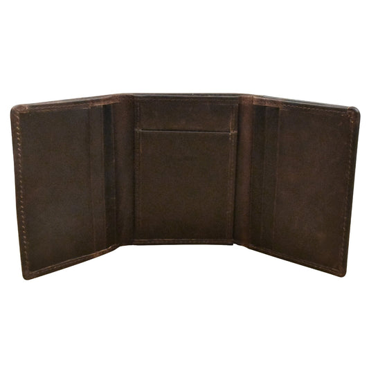 Men's Wallet Trifold with Back I.D. - Chocolate