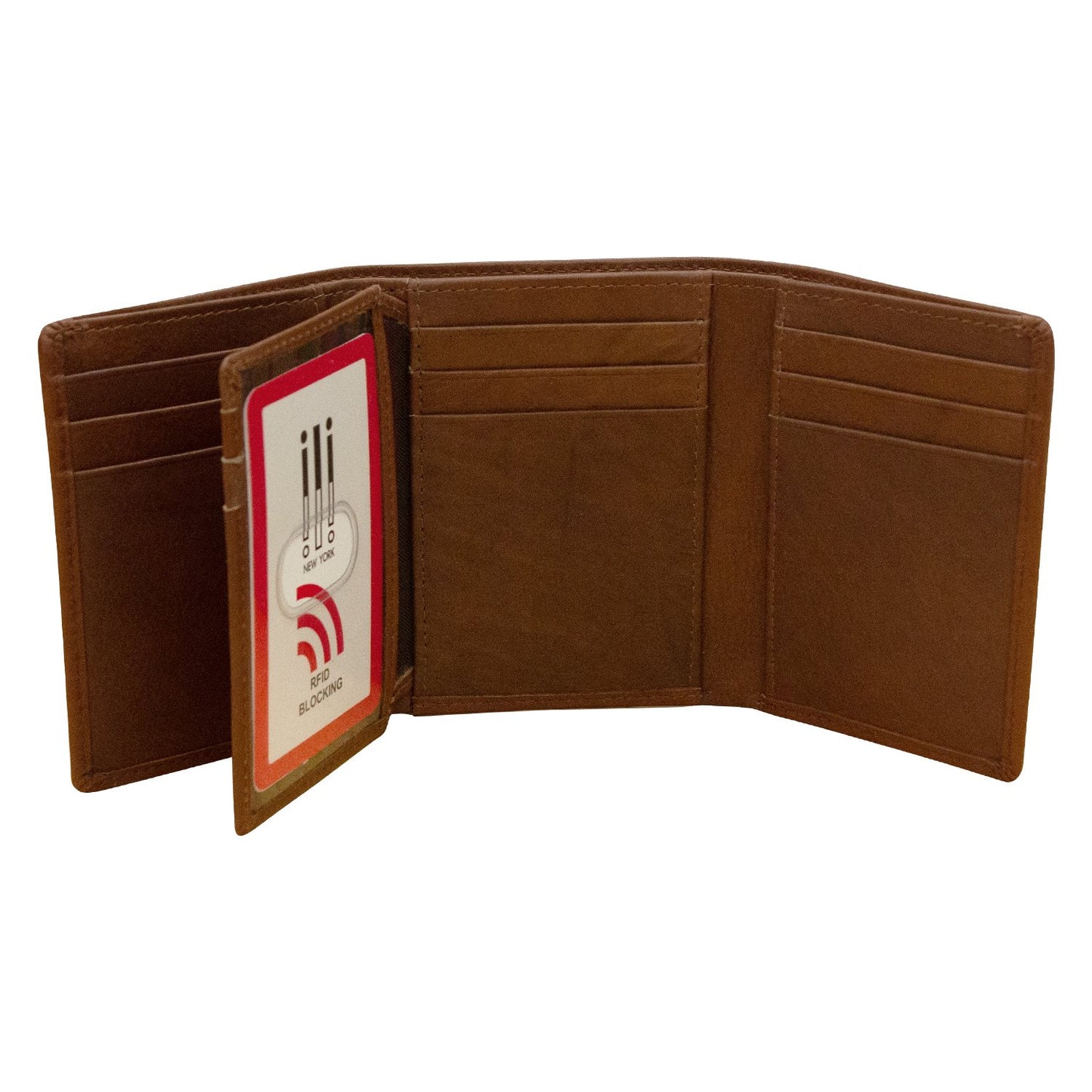 Men's Wallet Trifold with Center Flip