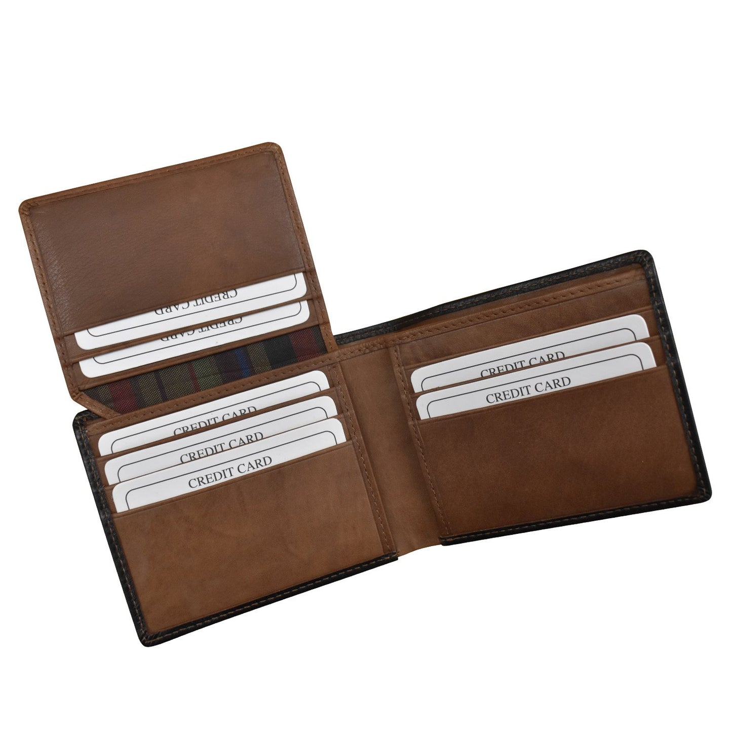 Men's Wallet Bifold with Left Flip - Black/Toffee