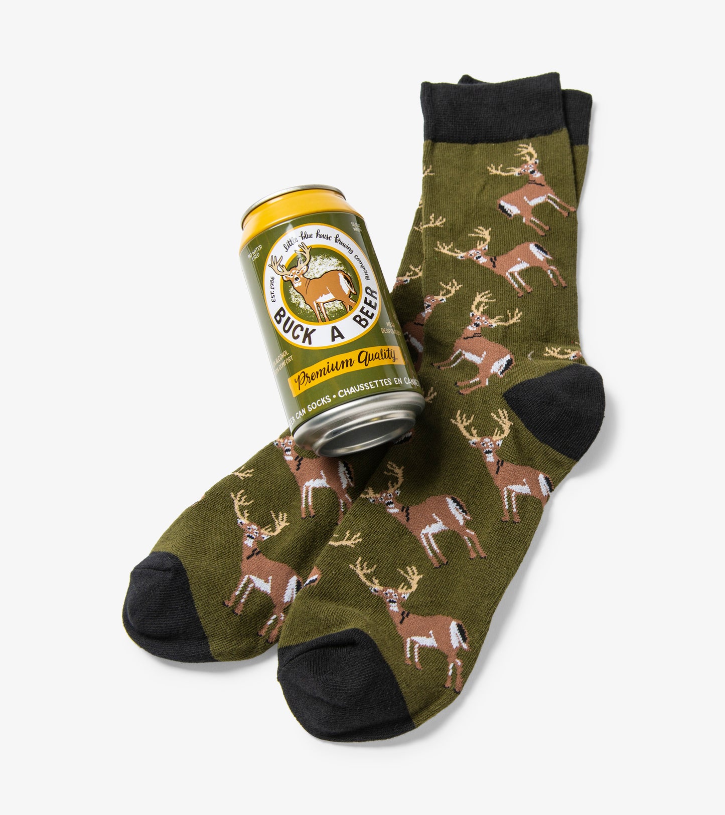 Buck a Beer - Men's Beer Can Socks