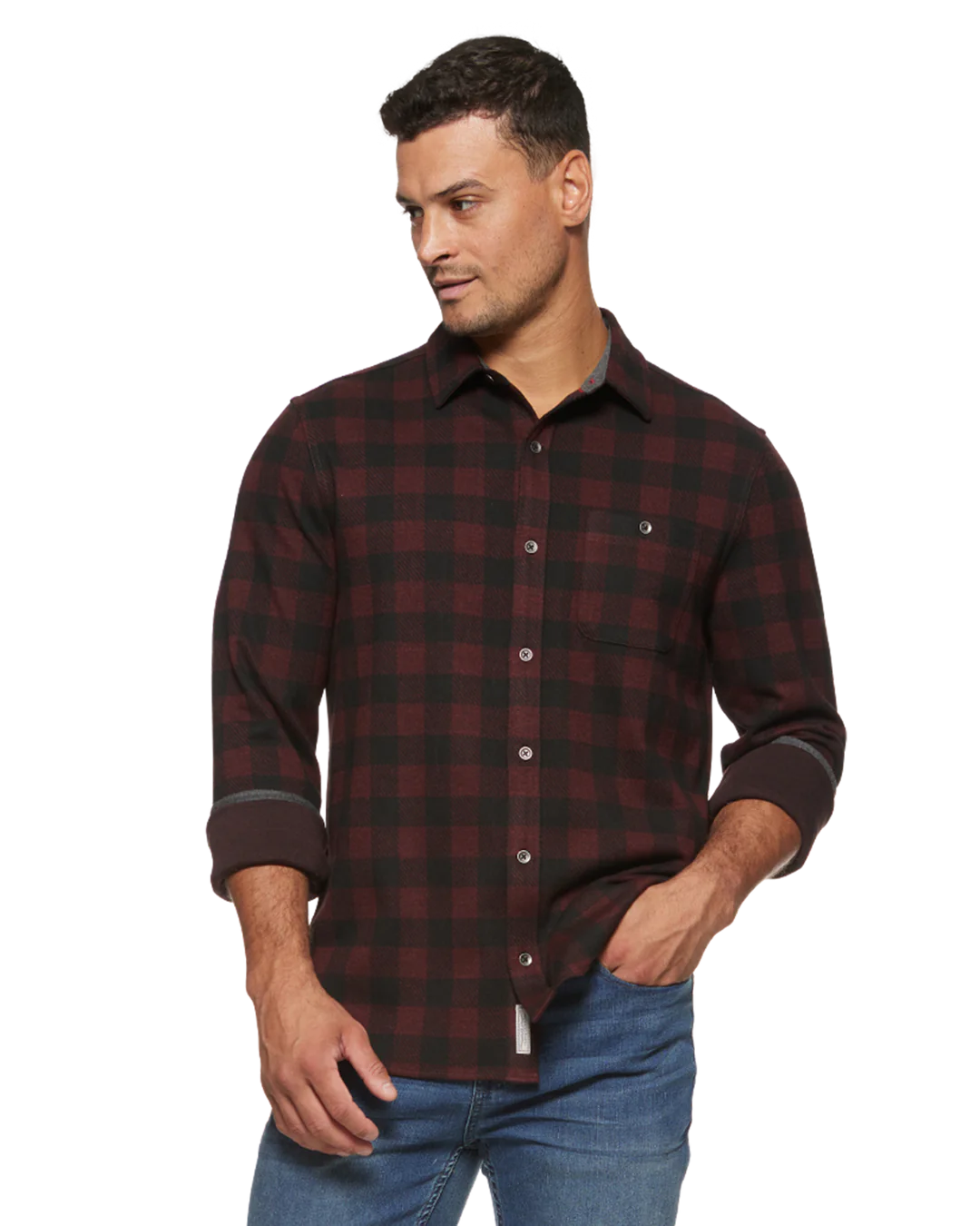 Dillon Box Plaid Knit Flannel