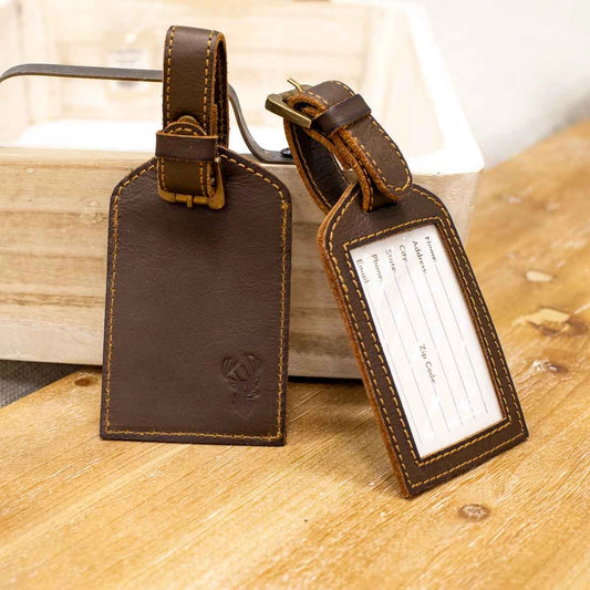 Leather Luggage Tag - Deer