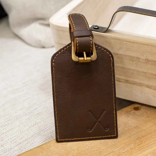 Leather Luggage Tag - Golf