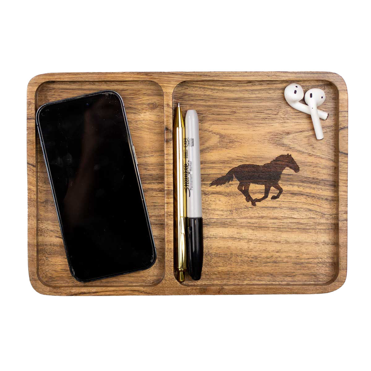 Wood Valet Tray - Mustang