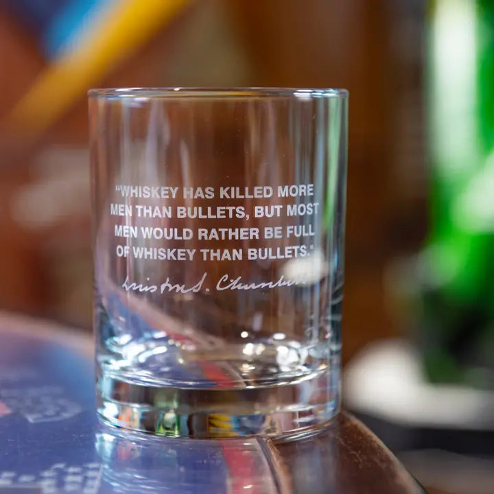 Winston Churchill Quote Glass